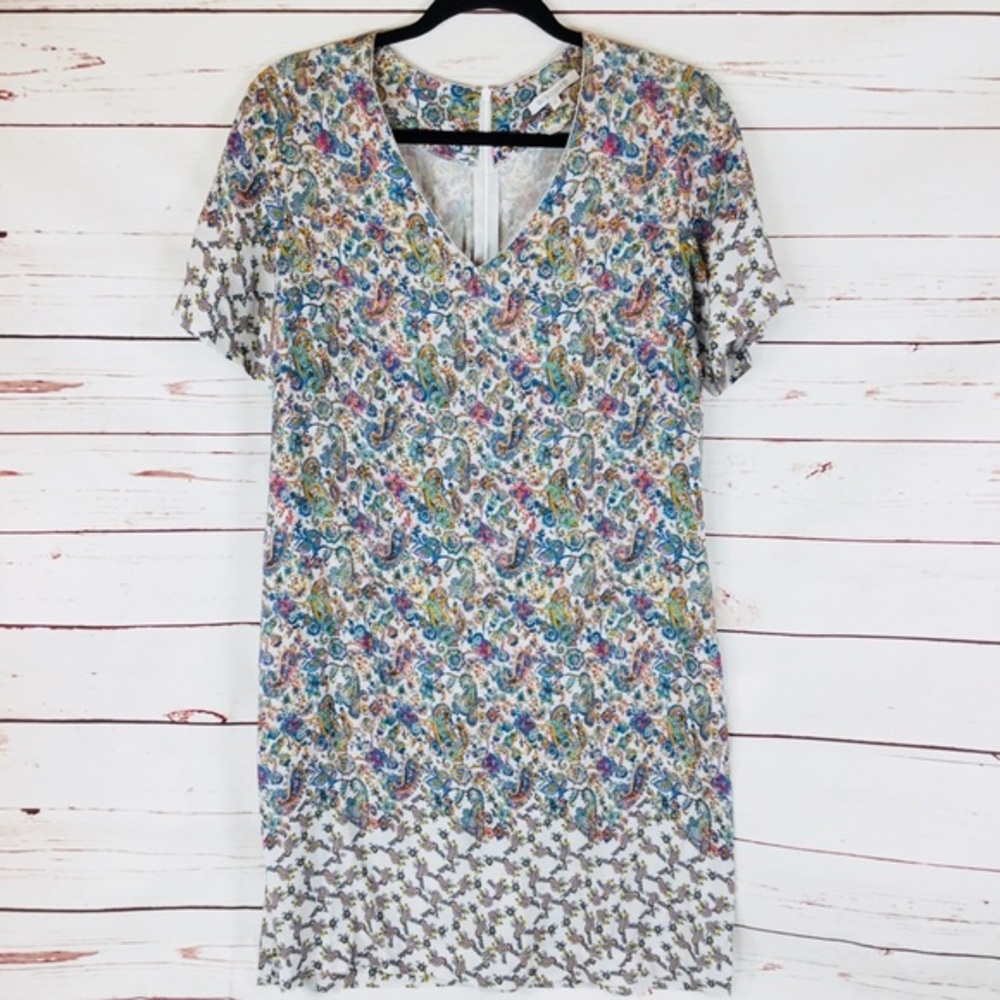 Biscote V-Neck Paisley Sheath Dress Made in France‎